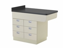 Almond Exam Table - 6 drawers