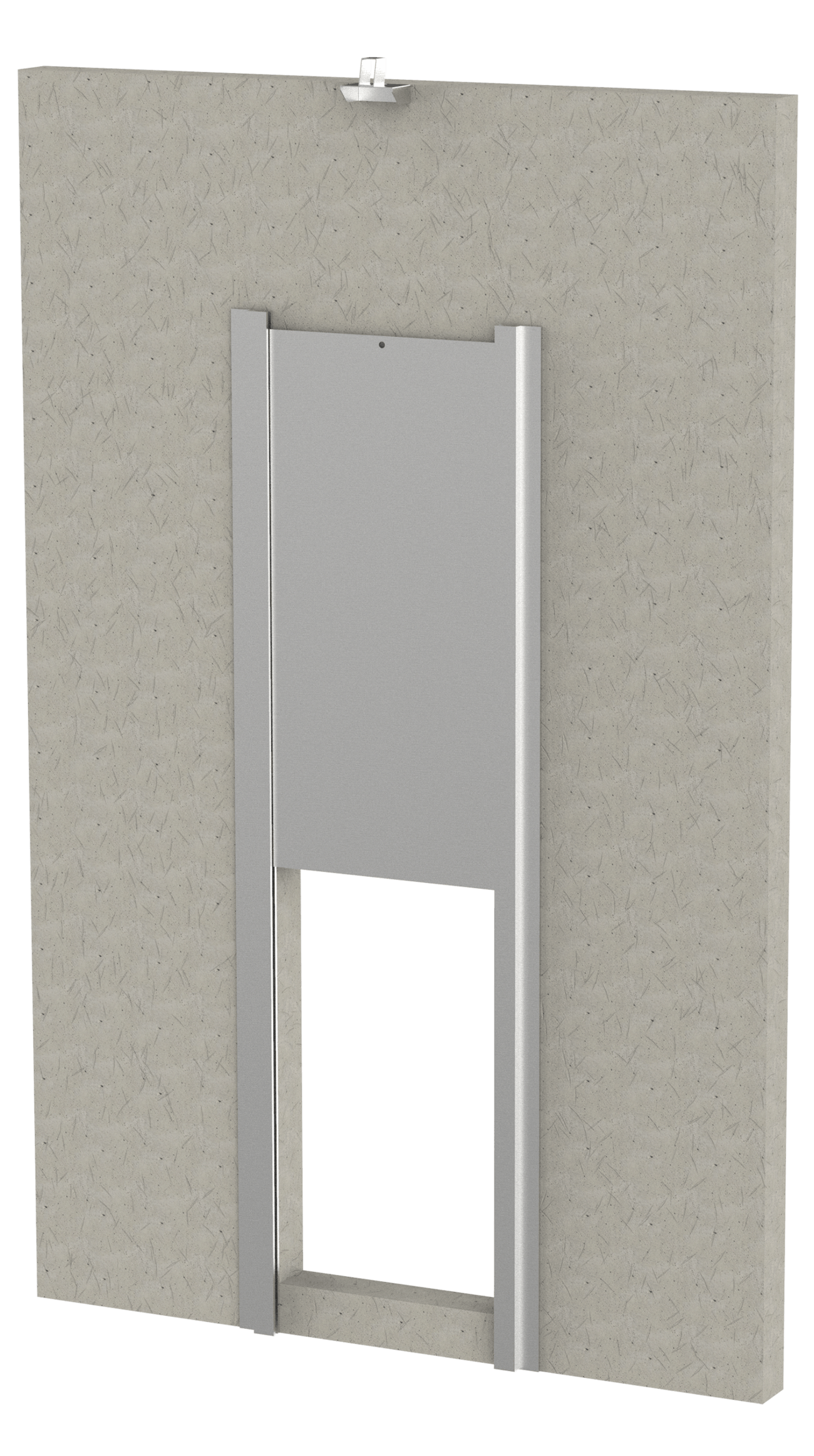 Transfer Door with Carabiner on Block Wall
